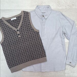 Boutique brand button down and sweater vest